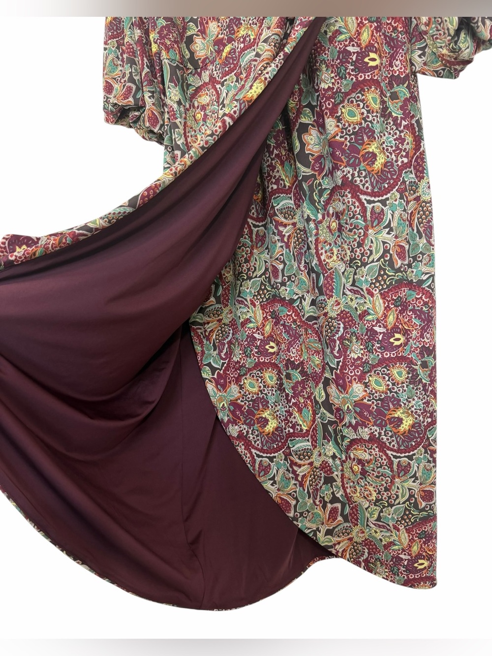 Lauren Ralph Lauren Floral Jersey Tie Front Midi Dress Wrap Style Size 16 - Picture 3 of 16